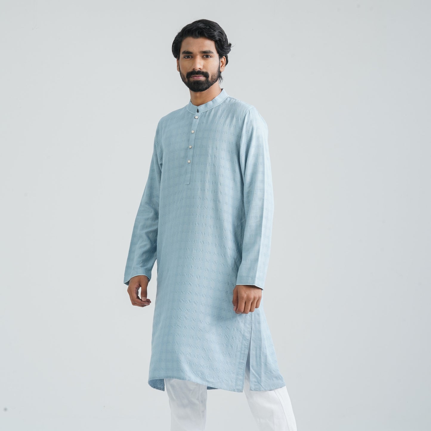 Men’s Sky Blue Cotton Panjabi