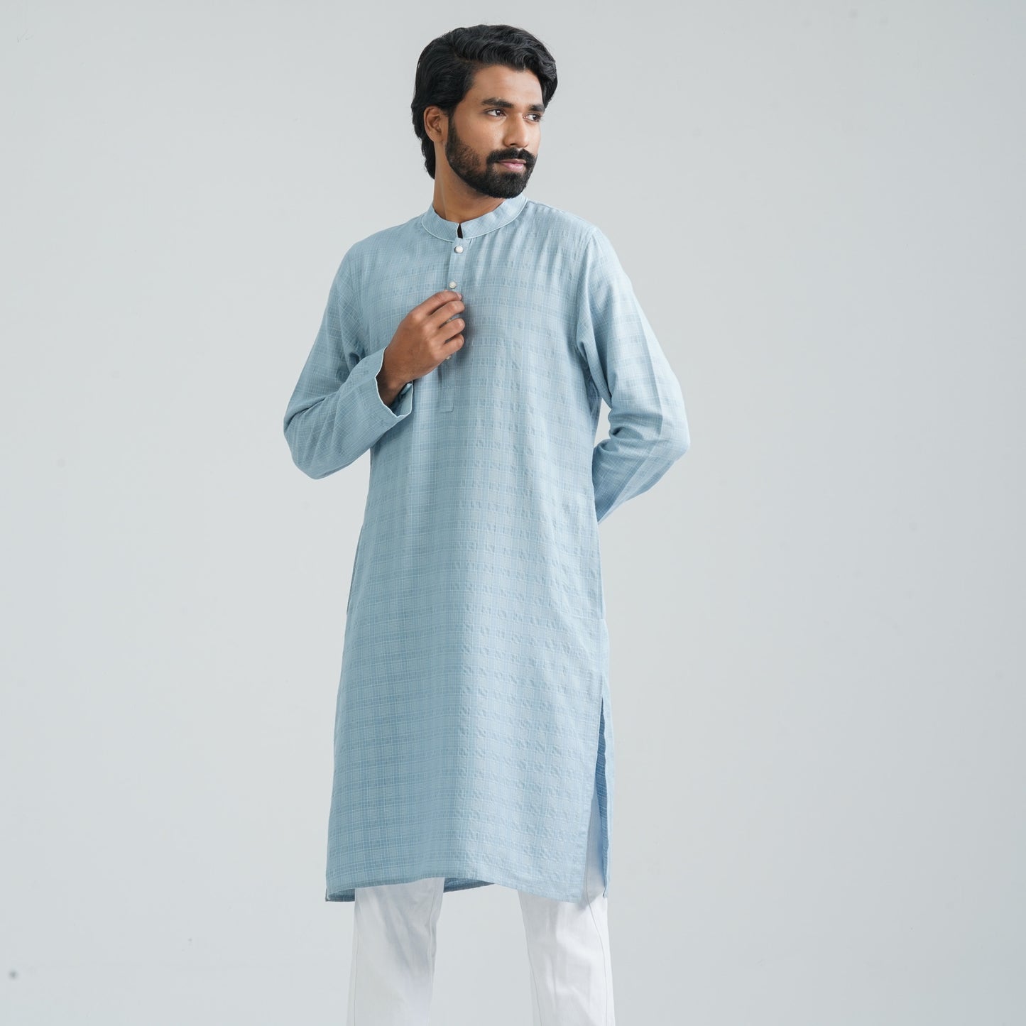 Men’s Sky Blue Cotton Panjabi