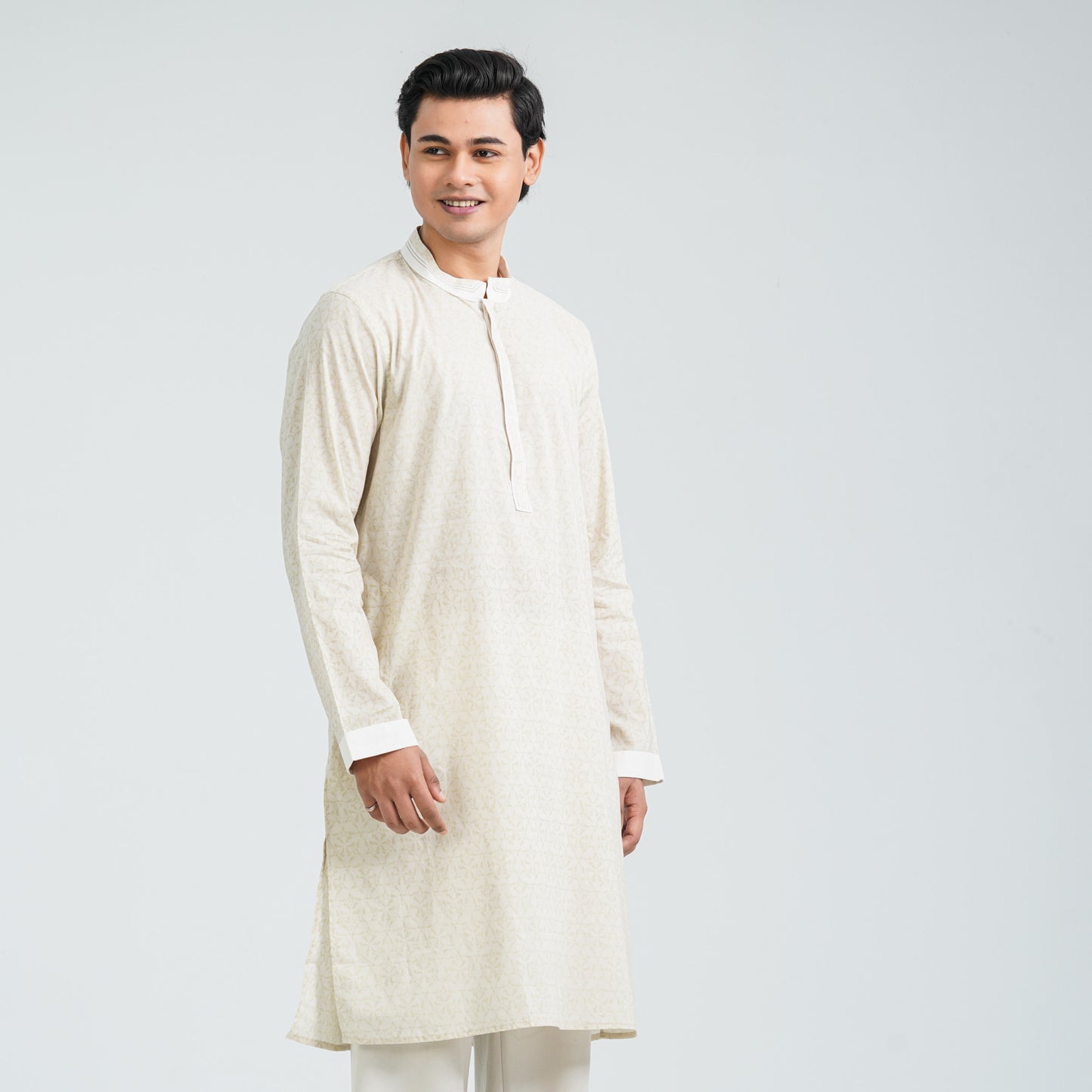 Men’s Off White Cotton Panjabi