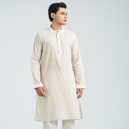 Men’s Off White Cotton Panjabi
