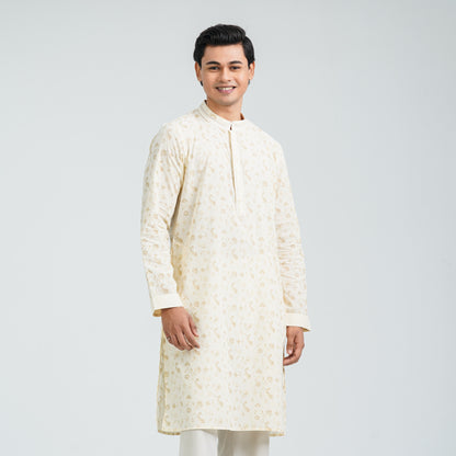 Men’s Cream Cotton Panjabi