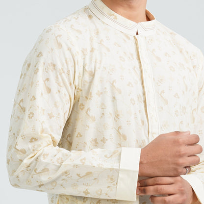 Men’s Cream Cotton Panjabi