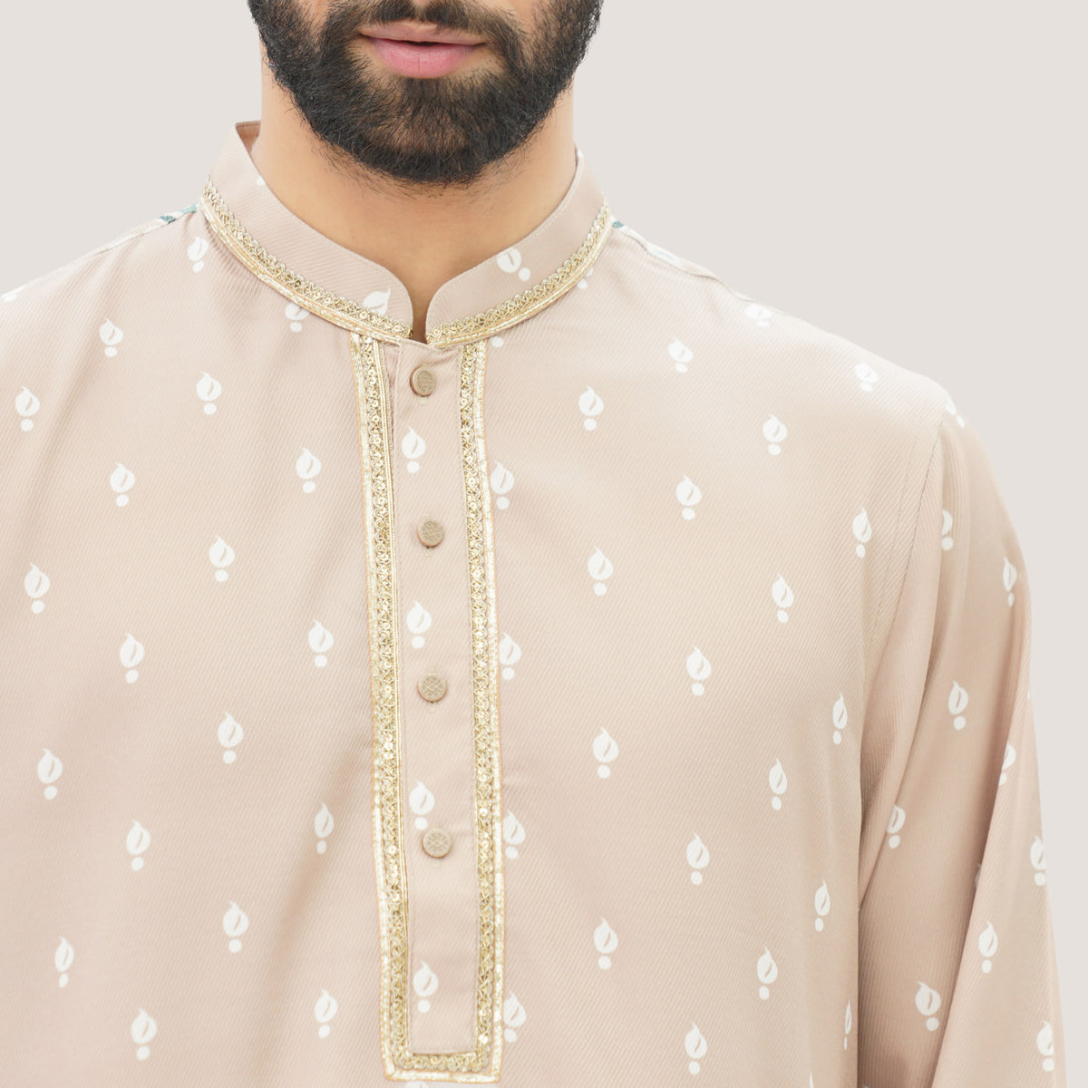 Men's Beige Panjabi