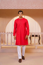 Load image into Gallery viewer, MENS EMBROIDERY PANJABI- RED
