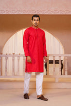 Load image into Gallery viewer, MENS EMBROIDERY PANJABI- RED
