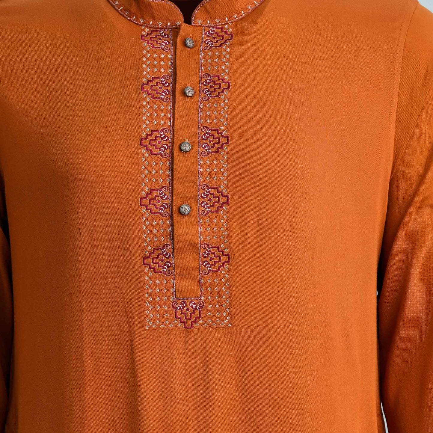 Mens Brown Embroidery Panjabi