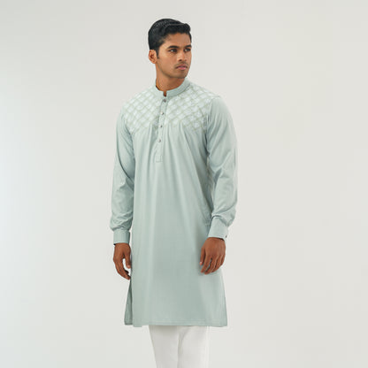 Mens Pastel Embroidered Panjabi