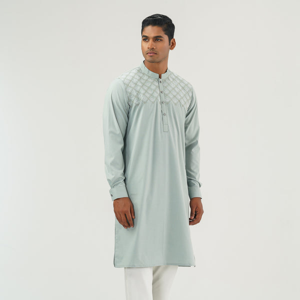 Mens Pastel Embroidered Panjabi