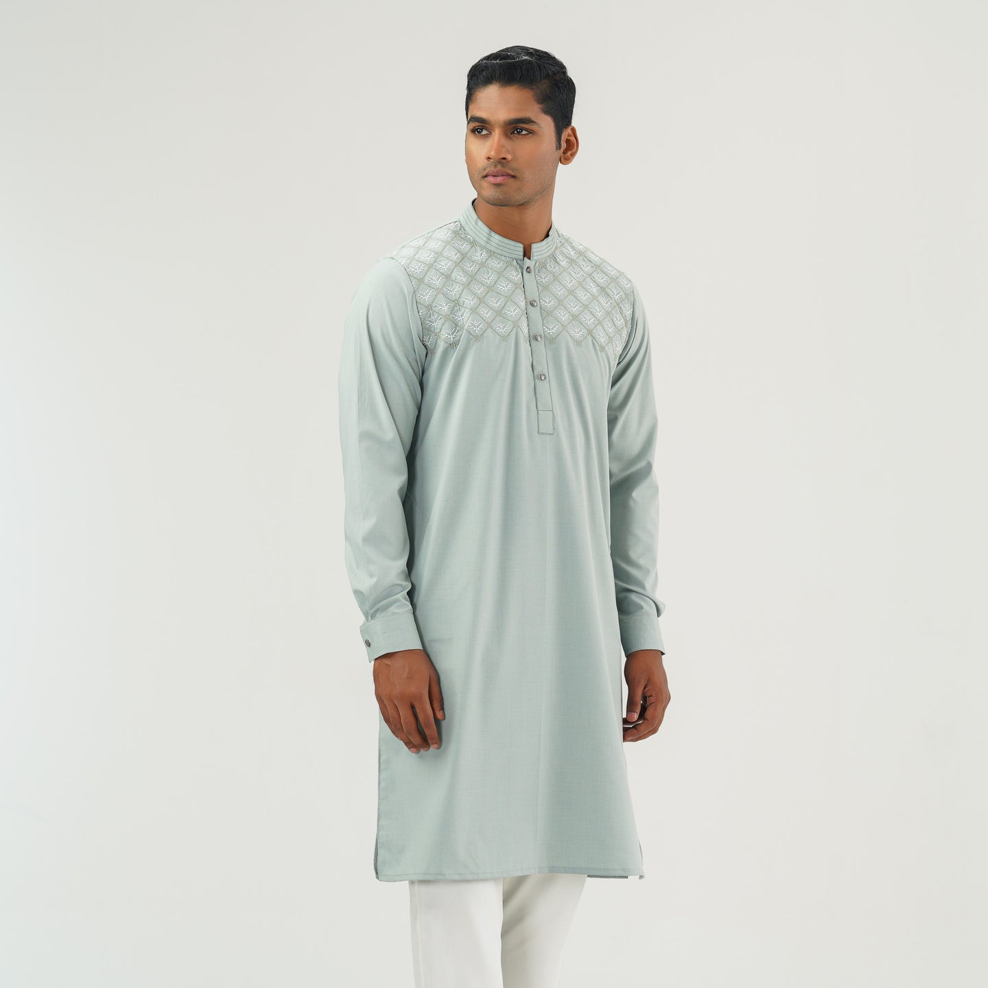 Mens Pastel Embroidered Panjabi