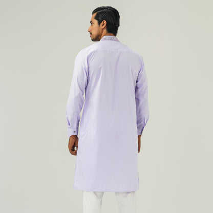 Mens Lavender Embroidered Panjabi