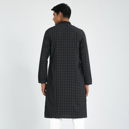 Men’s Black Cotton Panjabi
