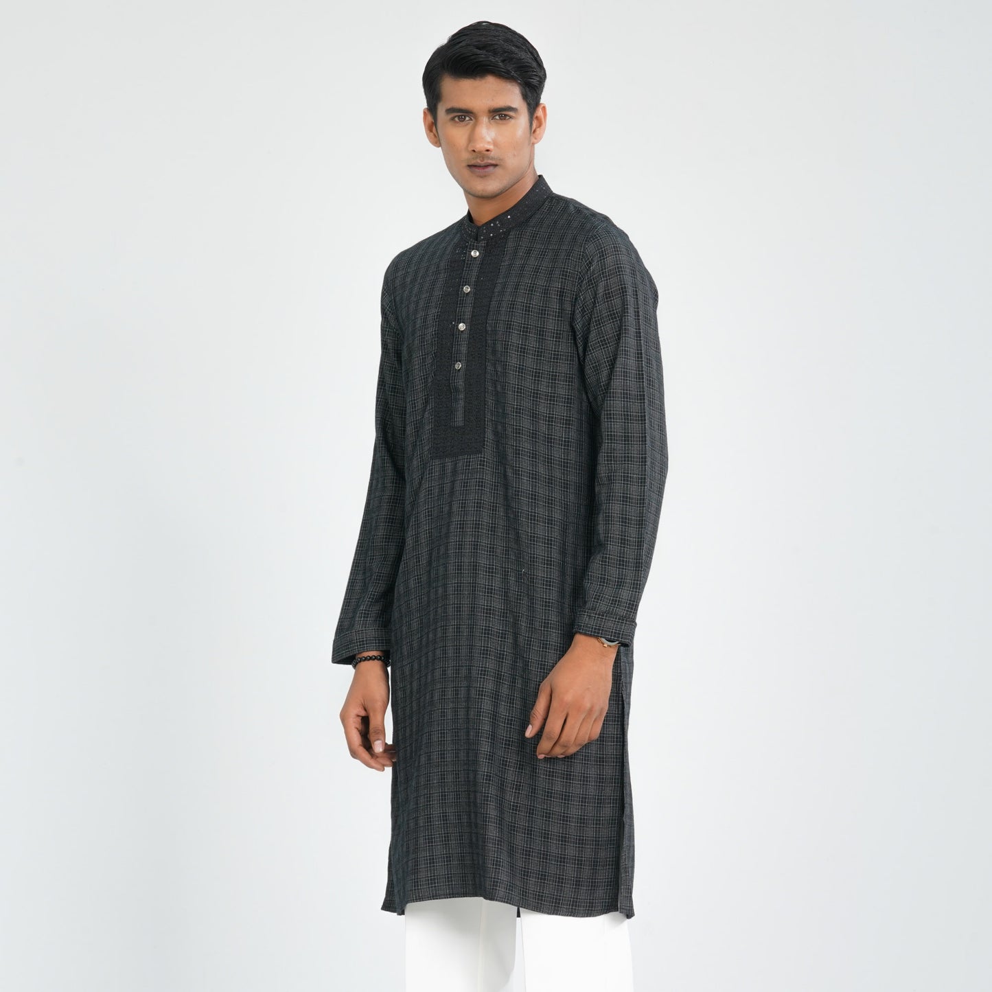 Men’s Black Cotton Panjabi