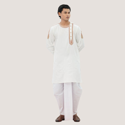 Men's Off White Panjabi
