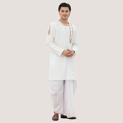 Men's Off White Panjabi