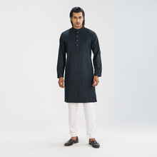 Load image into Gallery viewer, Men&#39;s Black Karchupi Panjabi
