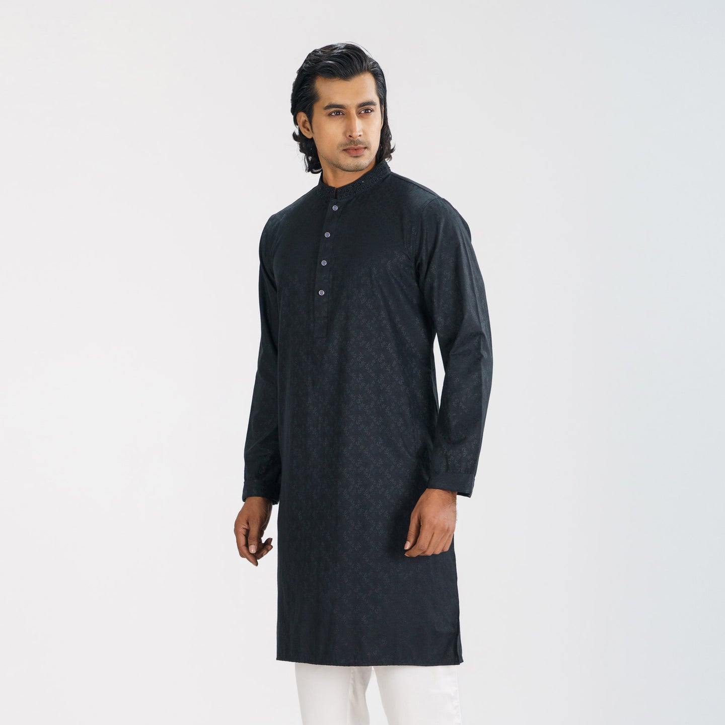 Men's Black Karchupi Panjabi