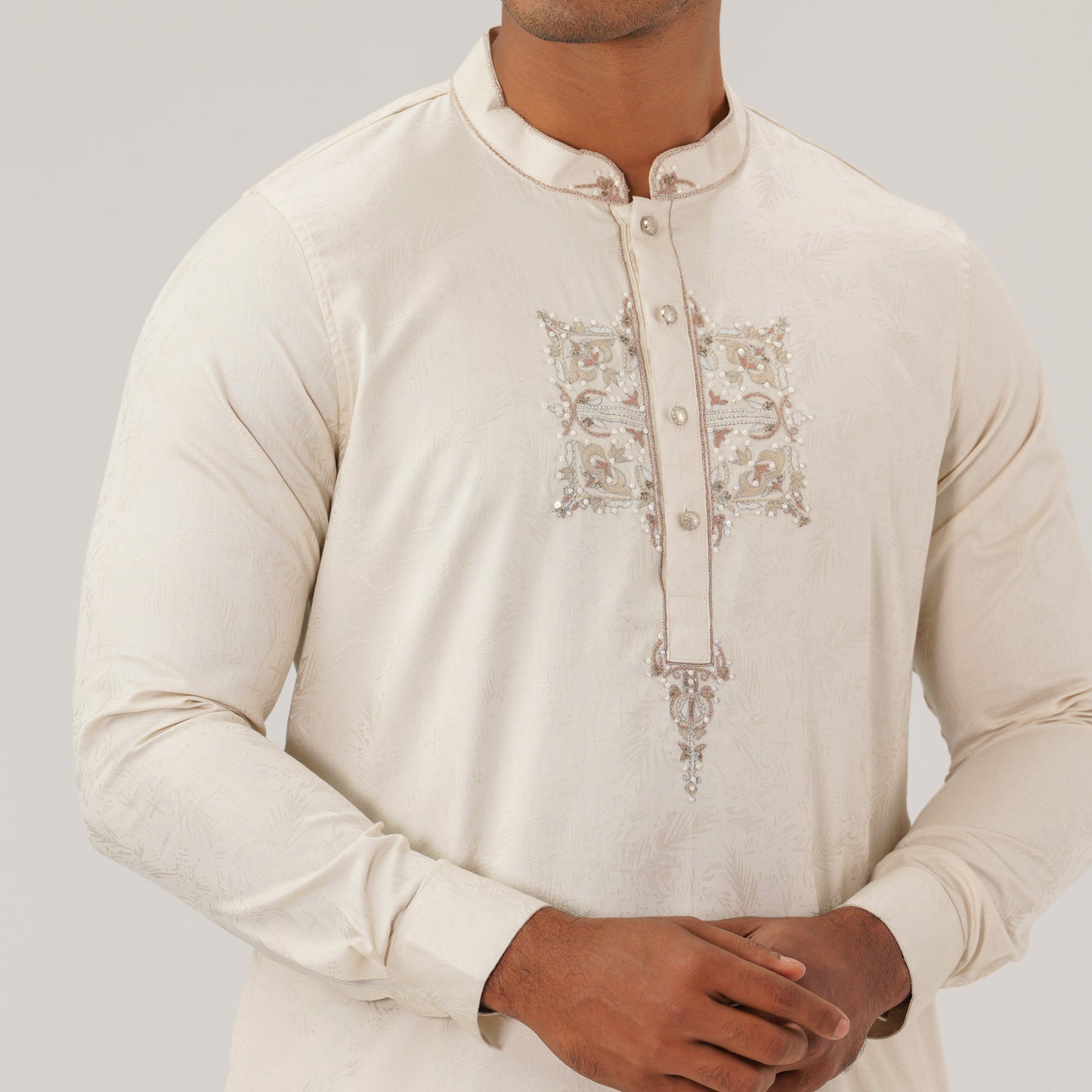 Mens Off-White Panjabi