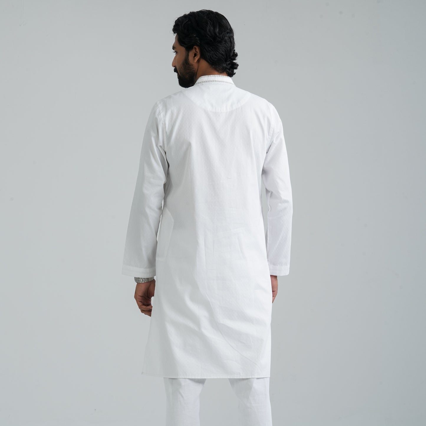 Men’s White Cotton Blend Panjabi