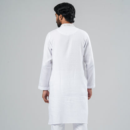 Men White Blended Panjabi