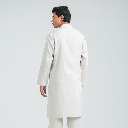 Men’s Light Grey Jacquard Panjabi