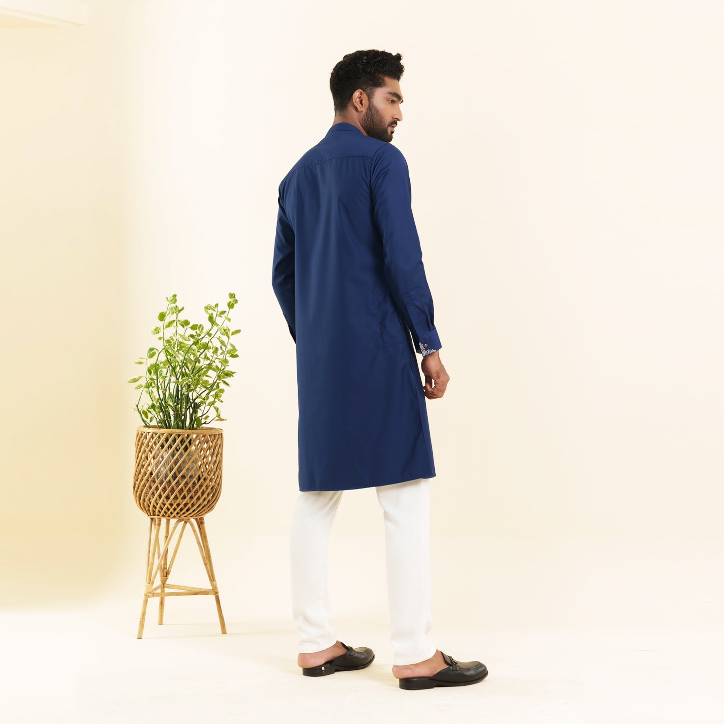 Mens Light Navy Panjabi