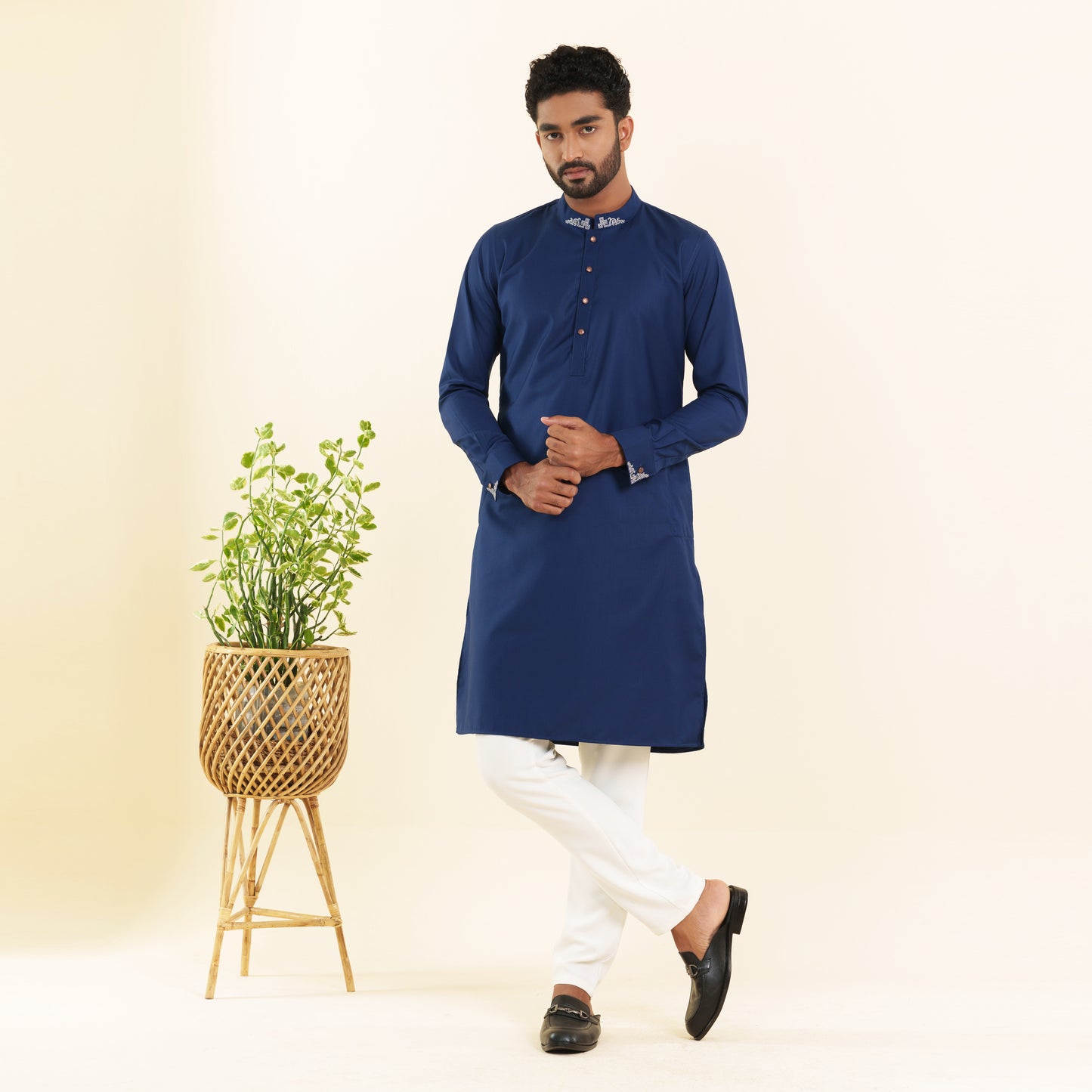 Mens Light Navy Panjabi