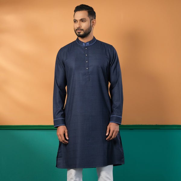 MENS PREMIUM PANJABI-DENIM BLUE