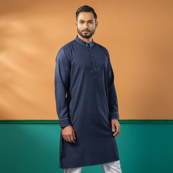 MENS PREMIUM PANJABI-DENIM BLUE