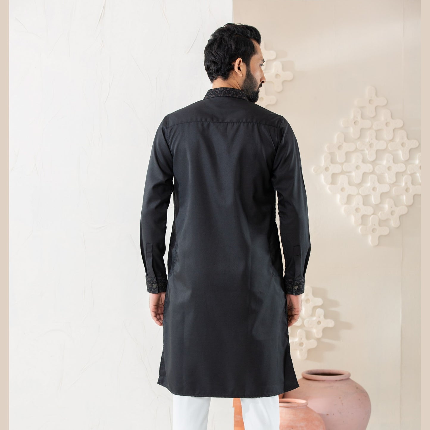 Mens Premium Panjabi-Black