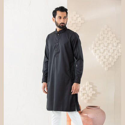 Mens Premium Panjabi-Black