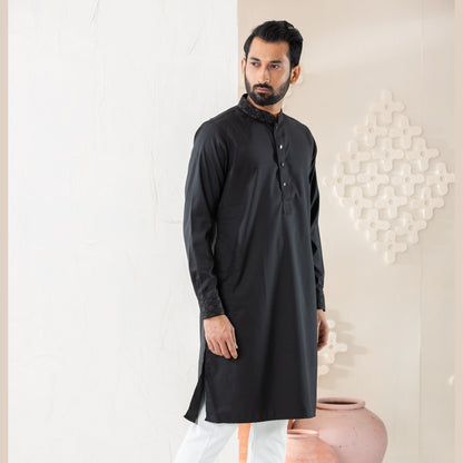 Mens Premium Panjabi-Black