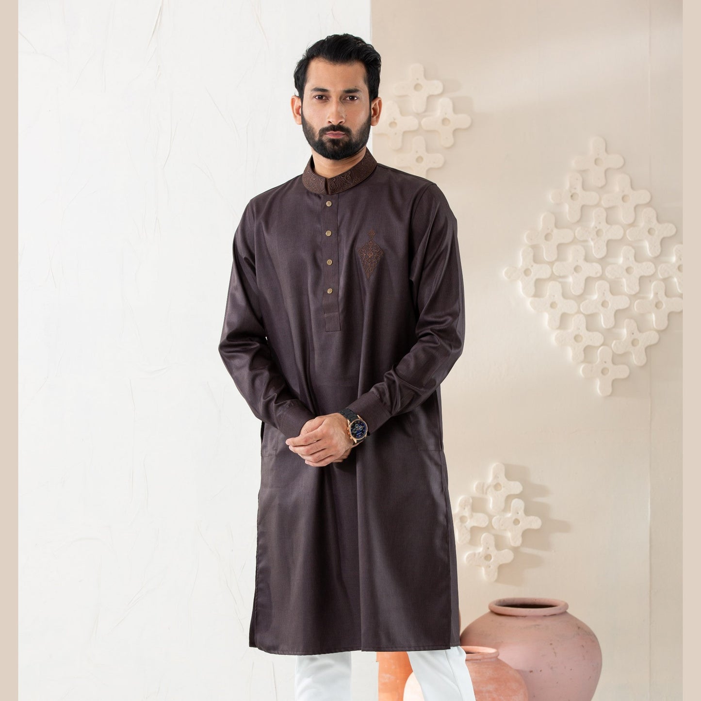 Mens Premium Panjabi-Bronze