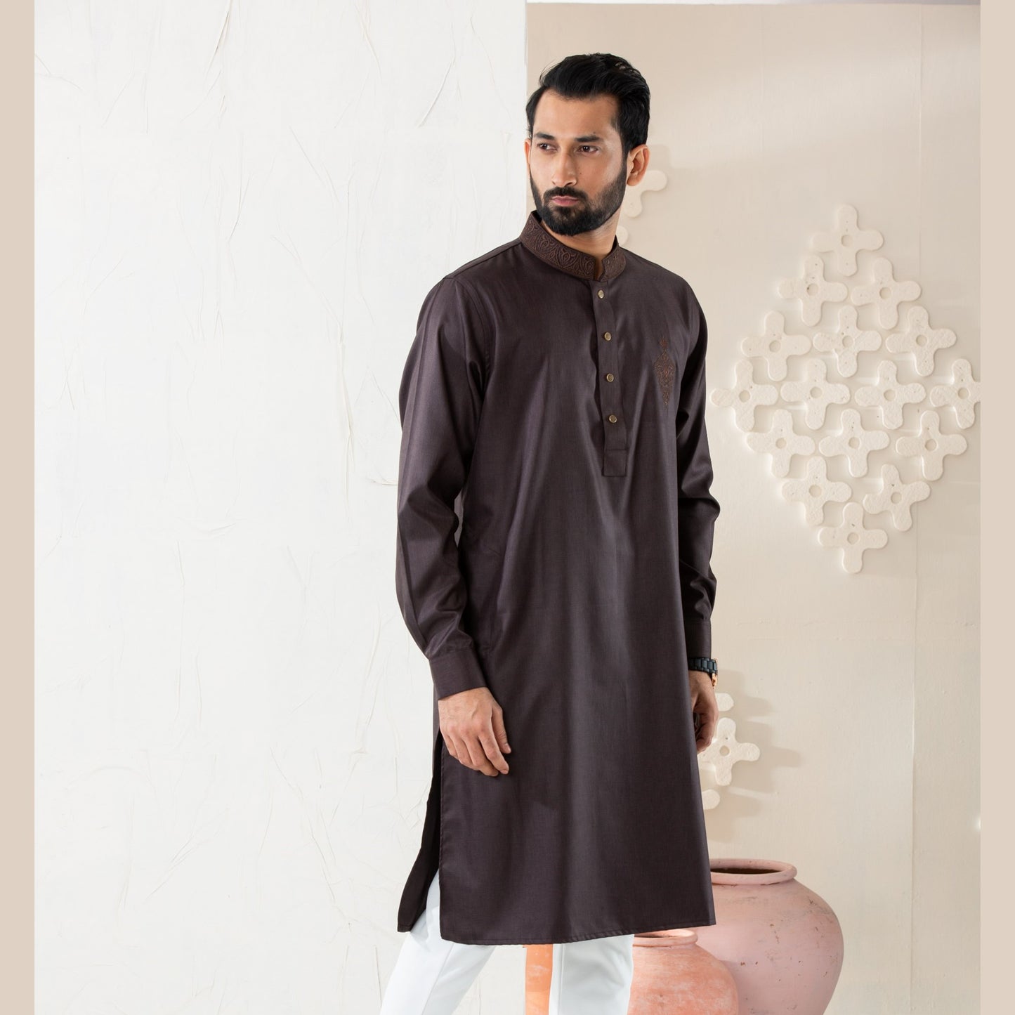 Mens Premium Panjabi-Bronze