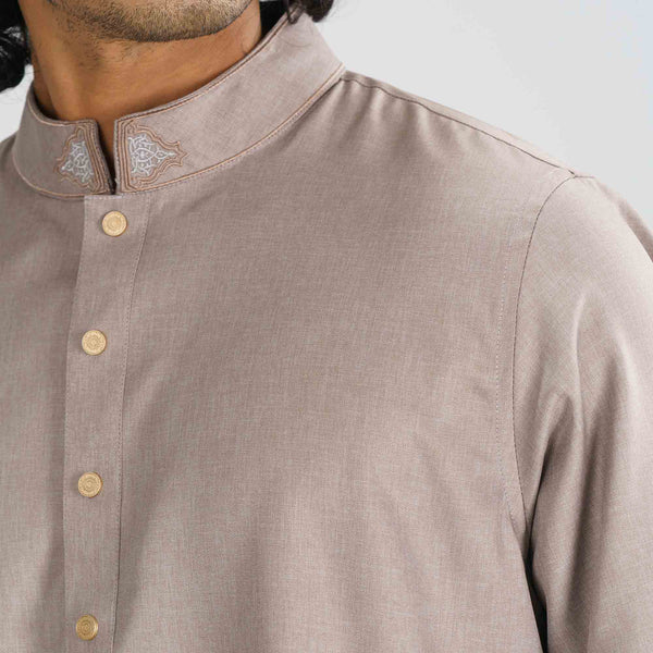 Men's Copper Grey Premium Panjabi