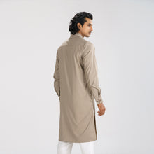 Load image into Gallery viewer, Men&#39;s Beige Brown Slim Fit Panjabi
