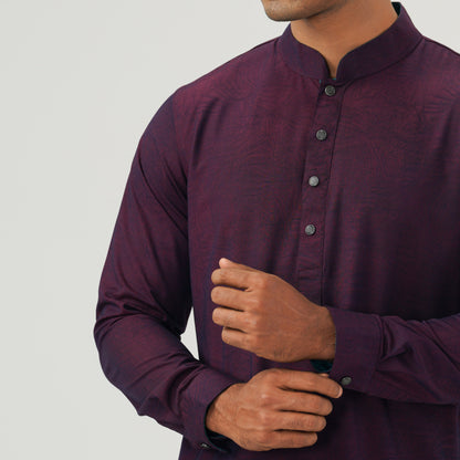 Mens Purple Silk Panjabi