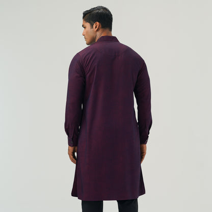 Mens Purple Silk Panjabi