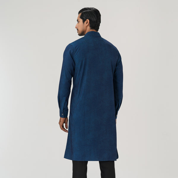 Mens Blue Slim Panjabi