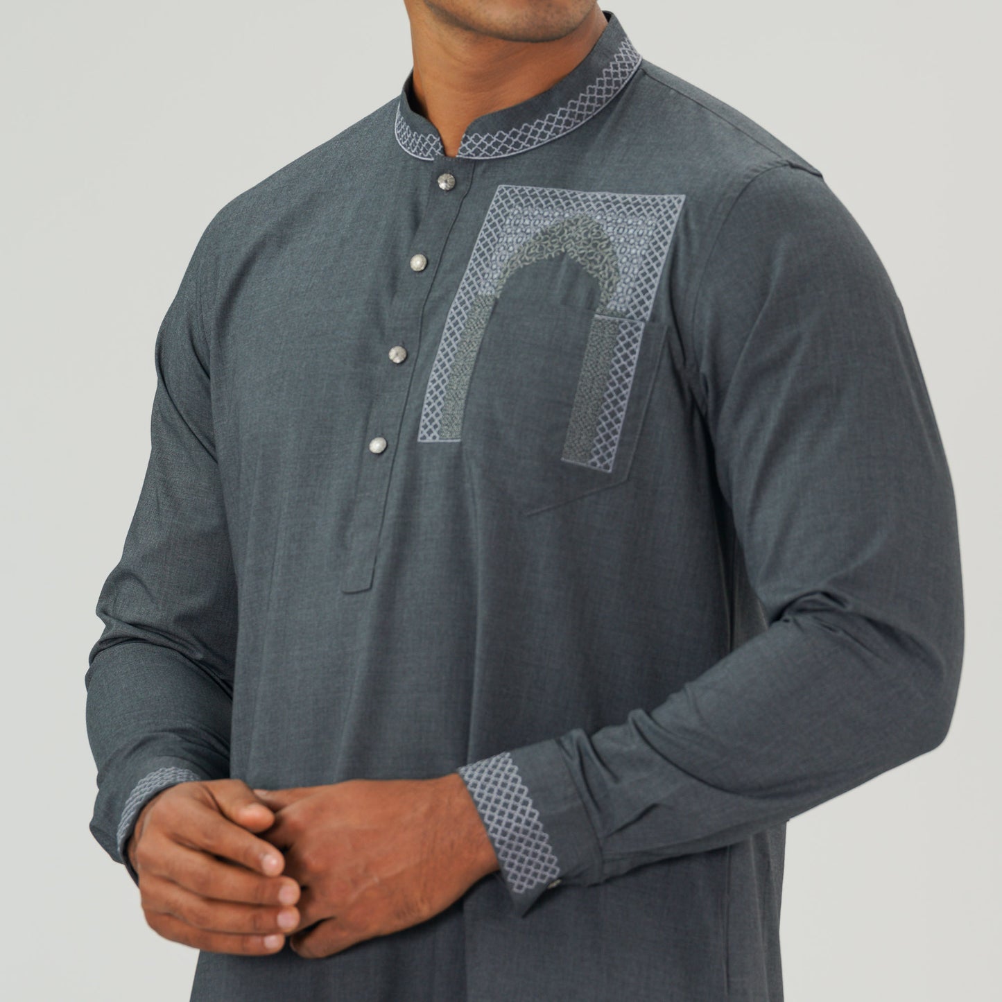 Mens Grey Premium Panjabi