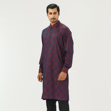 Load image into Gallery viewer, Mens Maroon Jacquard Panjabi
