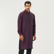 Load image into Gallery viewer, Mens Maroon Jacquard Panjabi
