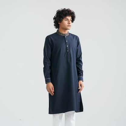 Men's Dark Navy Suiting Panjabi
