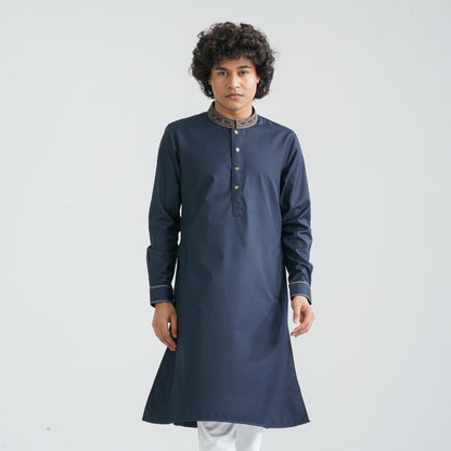 Men's Dark Navy Suiting Panjabi