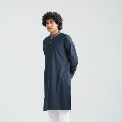Men's Dark Navy Suiting Panjabi