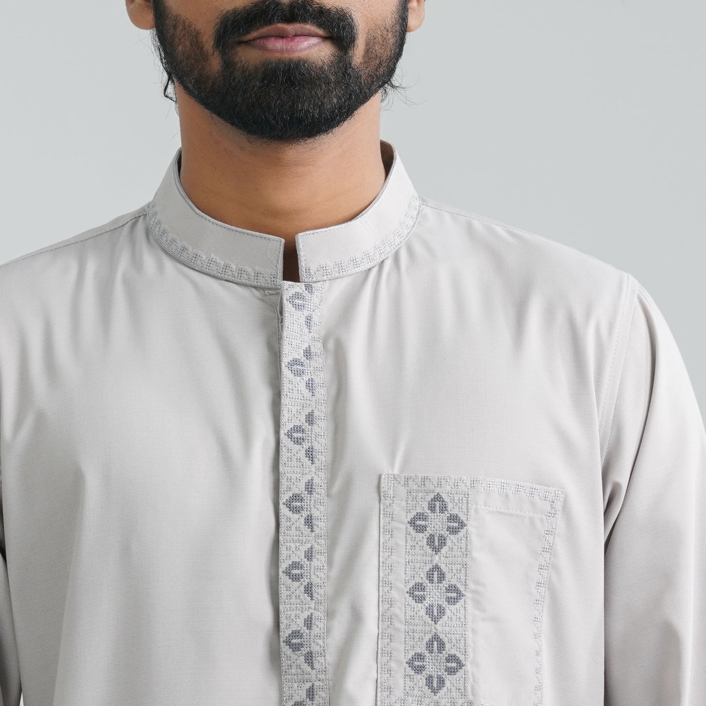 Men’s Embroidery Jacquard Panjabi