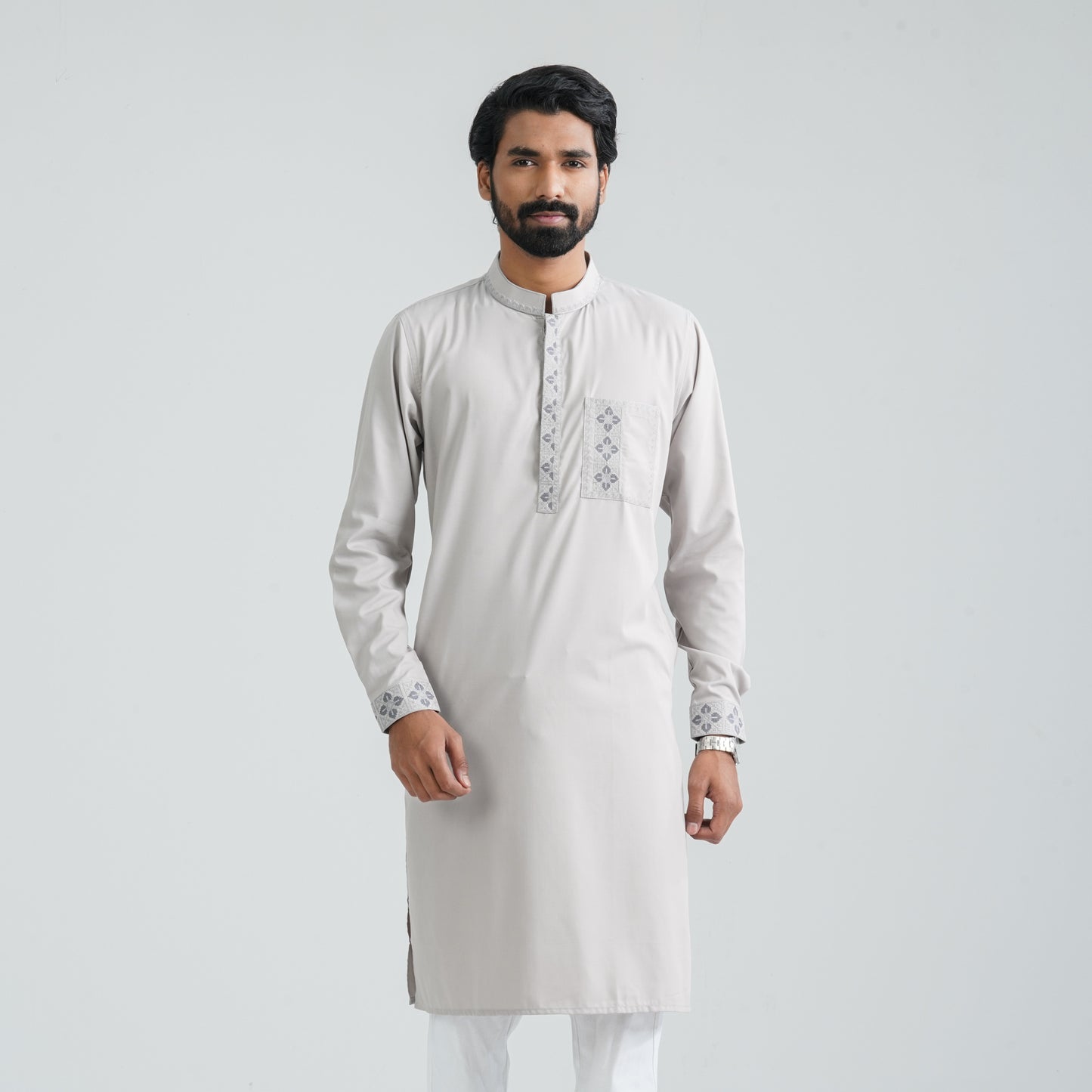 Men’s Embroidery Jacquard Panjabi