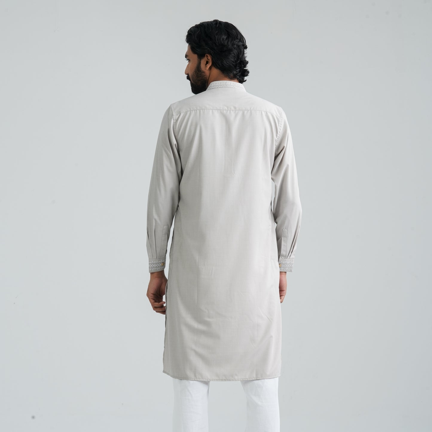 Men’s Grey Embroidery Panjabi