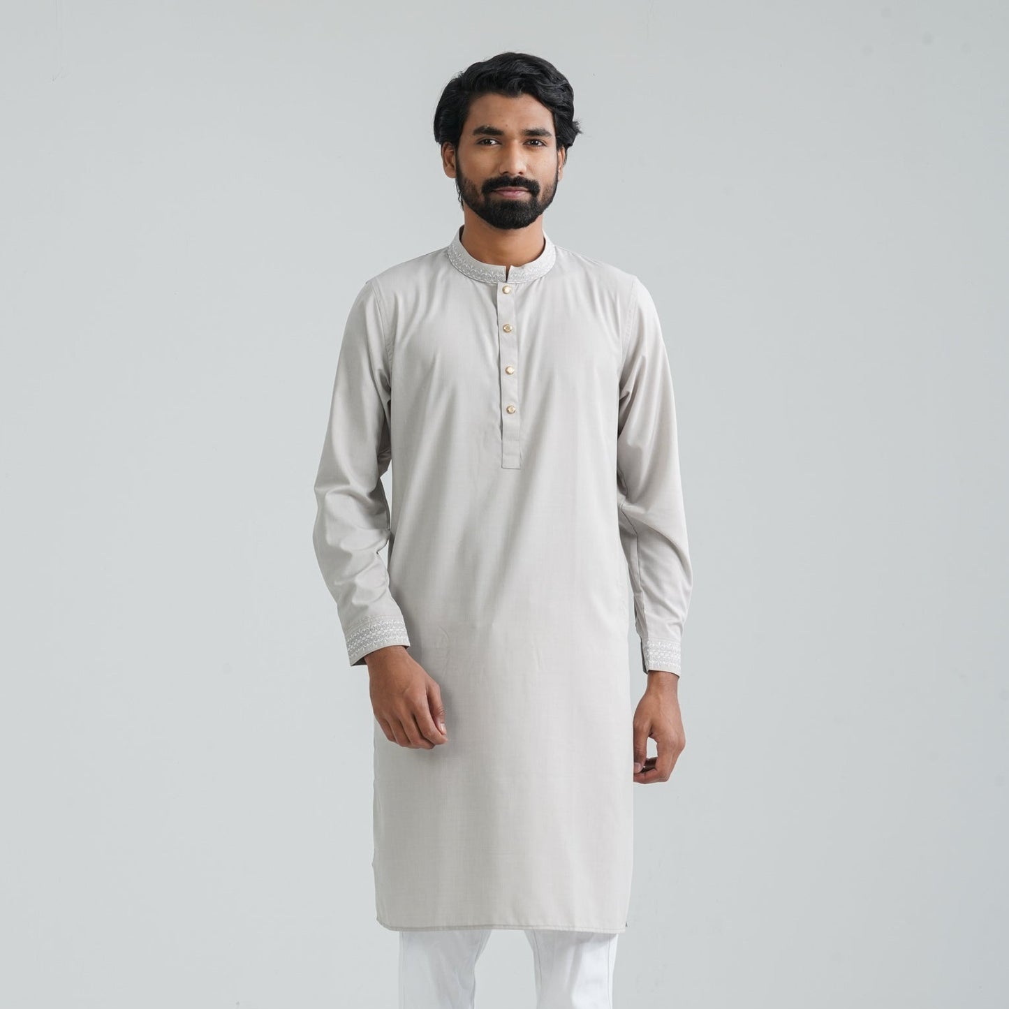 Men’s Grey Embroidery Panjabi