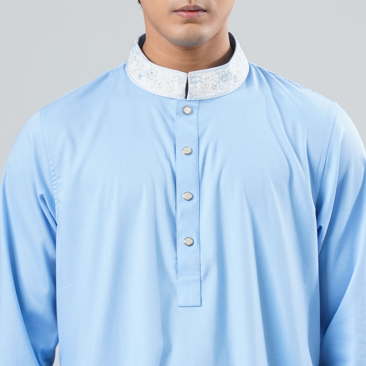 Men’s Sky Blue Embroidered Panjabi