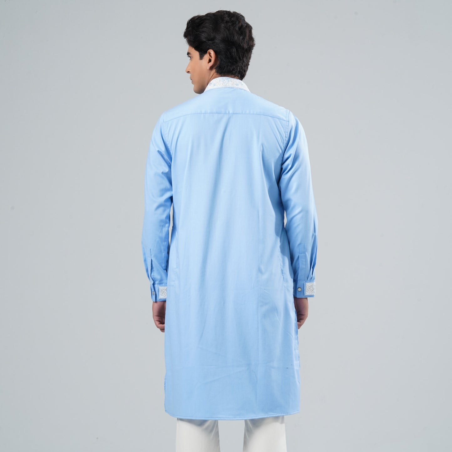 Men’s Sky Blue Embroidered Panjabi